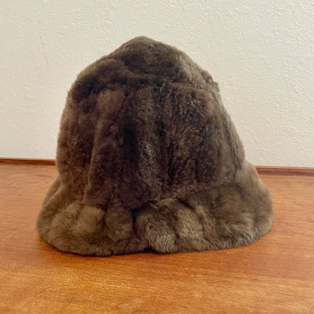 Vintage Brown Real Fur Bucket Hat - Picture 3 of 13